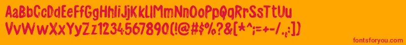Charmeladedemo Font – Red Fonts on Orange Background