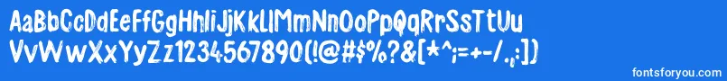 Шрифт Charmeladedemo – белые шрифты на синем фоне