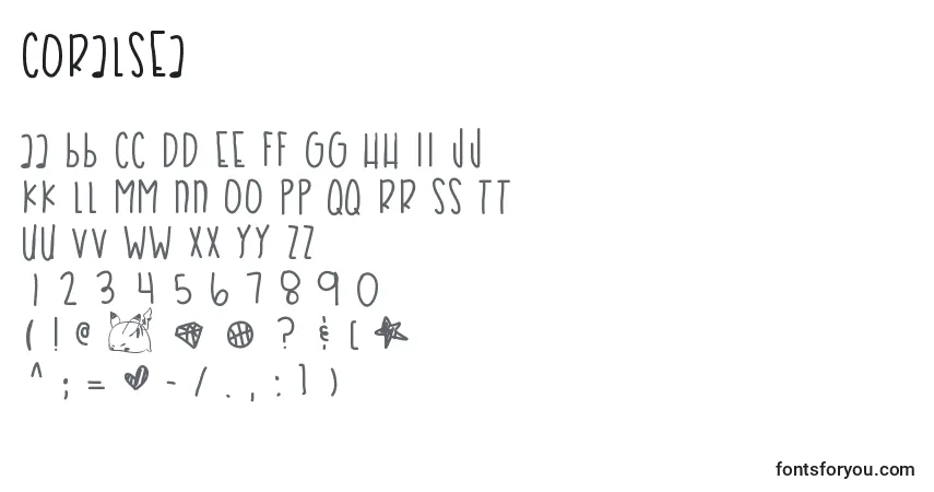 Шрифт Coralsea – алфавит, цифры, специальные символы
