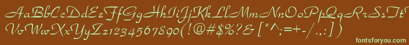 ParkavenueNormala Font – Green Fonts on Brown Background