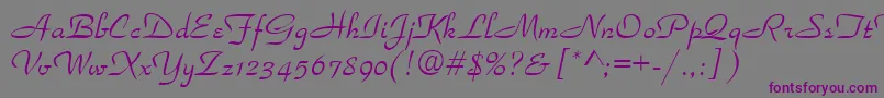 Шрифт ParkavenueNormala – фиолетовые шрифты на сером фоне
