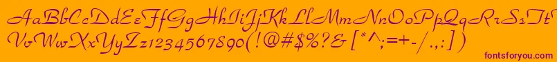 ParkavenueNormala Font – Purple Fonts on Orange Background