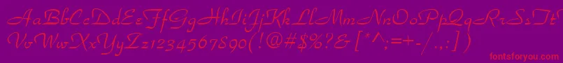 ParkavenueNormala Font – Red Fonts on Purple Background