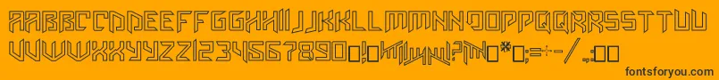 Fonte Amazoostrovinline – fontes pretas em um fundo laranja