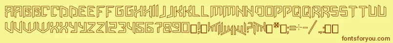 Więcej informacji o czcionce Amazoostrovinline Czcionka Amazoostrovinline – brązowe czcionki na żółtym tle