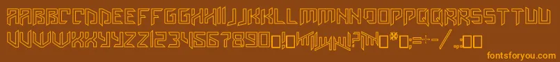 Шрифт Amazoostrovinline – оранжевые шрифты на коричневом фоне