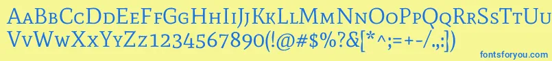 MatescRegular Font – Blue Fonts on Yellow Background