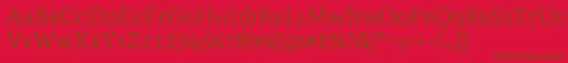 Weitere Informationen zur MatescRegular-Schriftart MatescRegular-Schriftart – Braune Schriften auf rotem Hintergrund