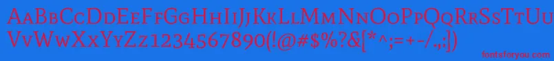 MatescRegular Font – Red Fonts on Blue Background