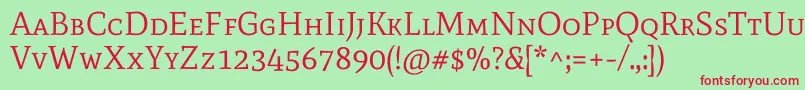 MatescRegular-Schriftart – Rote Schriften auf grünem Hintergrund
