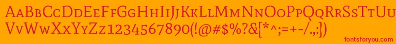 MatescRegular-Schriftart – Rote Schriften auf orangefarbenem Hintergrund