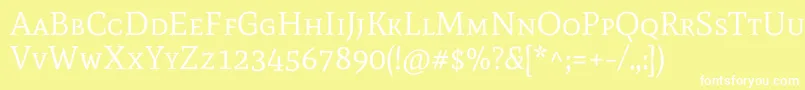 MatescRegular Font – White Fonts on Yellow Background