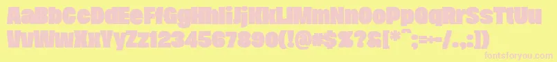 DueraNormblacPersonal Font – Pink Fonts on Yellow Background