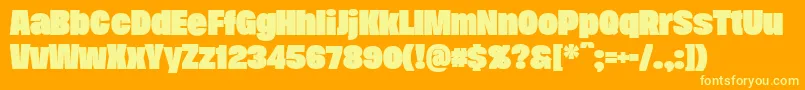 DueraNormblacPersonal Font – Yellow Fonts on Orange Background