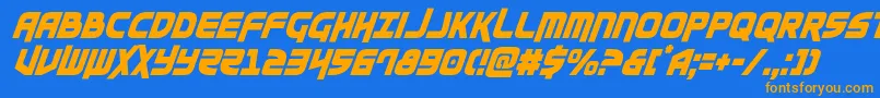 Moltorscondital Font – Orange Fonts on Blue Background