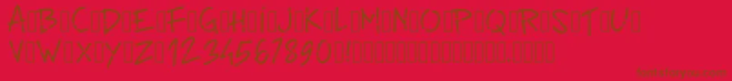 Pwlinefont Font – Brown Fonts on Red Background