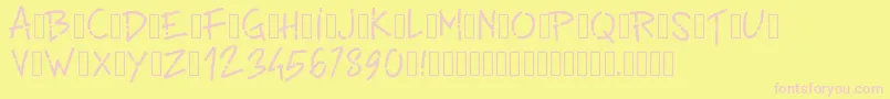 Pwlinefont Font – Pink Fonts on Yellow Background