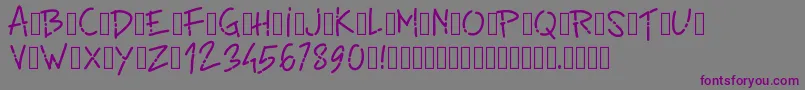 Czcionka Pwlinefont – fioletowe czcionki na szarym tle