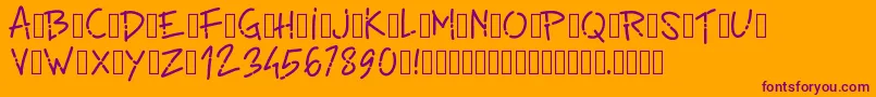 Pwlinefont Font – Purple Fonts on Orange Background
