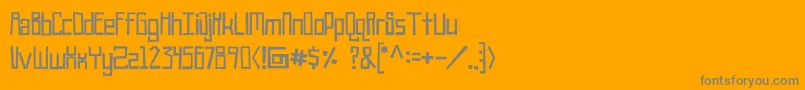 Weitere Informationen zur Robothead-Schriftart Robothead-Schriftart – Graue Schriften auf orangefarbenem Hintergrund