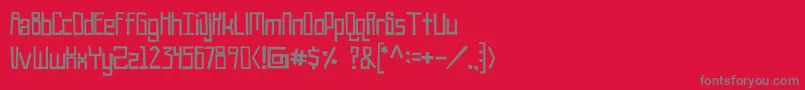 Robothead-fontti – harmaat kirjasimet punaisella taustalla