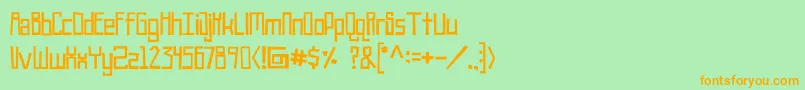 Robothead Font – Orange Fonts on Green Background