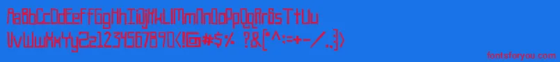 Robothead Font – Red Fonts on Blue Background