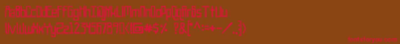 Robothead Font – Red Fonts on Brown Background