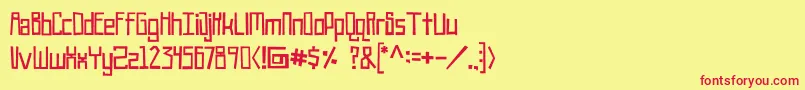 Robothead Font – Red Fonts on Yellow Background
