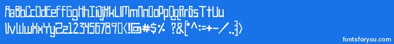 Czcionka Robothead – białe czcionki na niebieskim tle