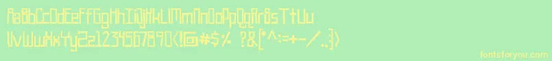 Robothead Font – Yellow Fonts on Green Background
