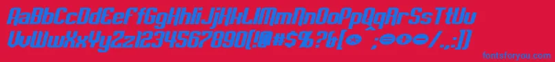 EmpanadaExtendedBoldItalic Font – Blue Fonts on Red Background