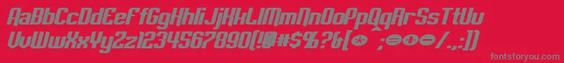 EmpanadaExtendedBoldItalic-Schriftart – Graue Schriften auf rotem Hintergrund