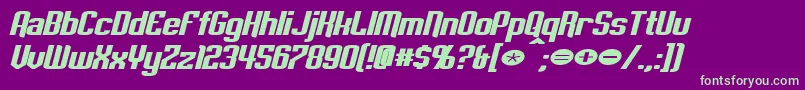 EmpanadaExtendedBoldItalic Font – Green Fonts on Purple Background