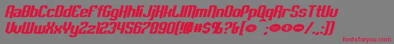 フォントEmpanadaExtendedBoldItalic – 赤い文字の灰色の背景