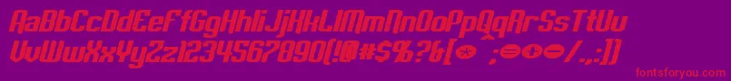 EmpanadaExtendedBoldItalic Font – Red Fonts on Purple Background