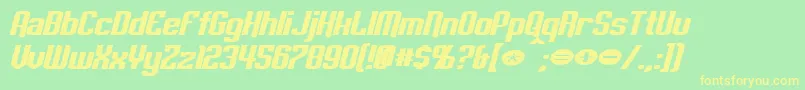 EmpanadaExtendedBoldItalic Font – Yellow Fonts on Green Background