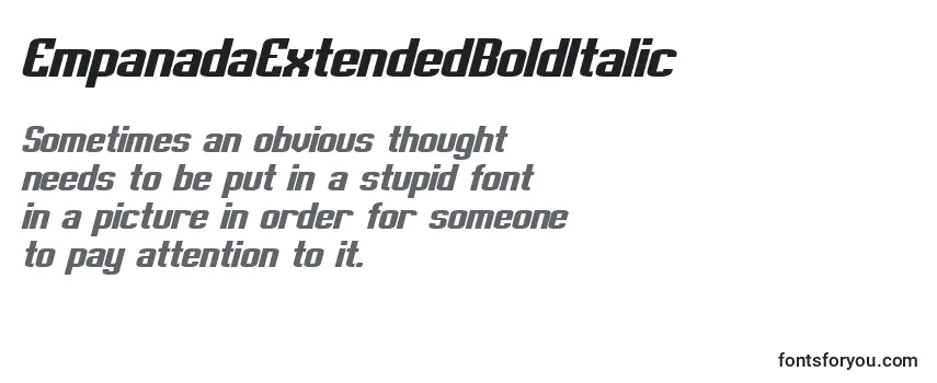 EmpanadaExtendedBoldItalic Font