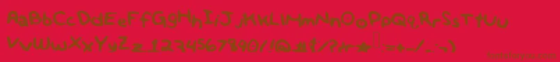 Bigboldandbrilliant-Schriftart – Braune Schriften auf rotem Hintergrund