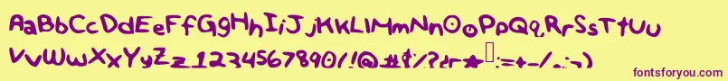 Bigboldandbrilliant Font – Purple Fonts on Yellow Background