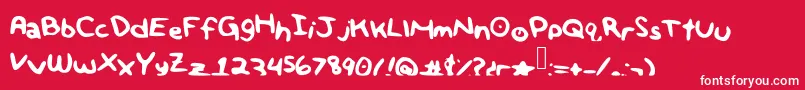Bigboldandbrilliant-Schriftart – Weiße Schriften auf rotem Hintergrund
