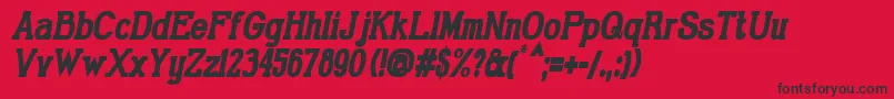 GabrielSerifCondensedBoldItalic Font – Black Fonts on Red Background