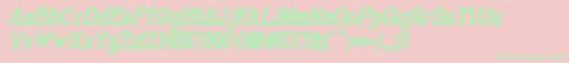 GabrielSerifCondensedBoldItalic Font – Green Fonts on Pink Background