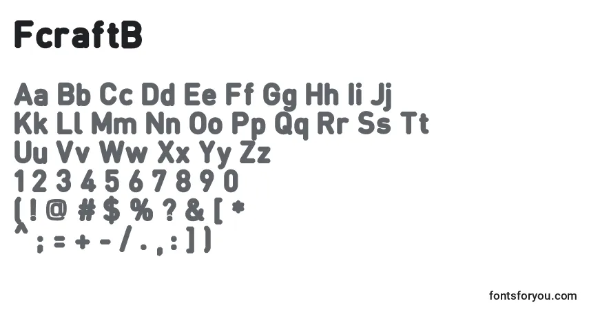 Czcionka FcraftB – alfabet, cyfry, specjalne znaki