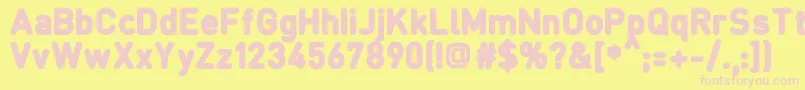 Czcionka FcraftB – różowe czcionki na żółtym tle