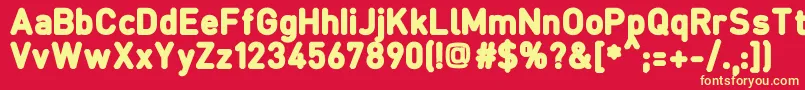 FcraftB Font – Yellow Fonts on Red Background