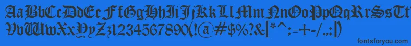 OldenglishRegular Font – Black Fonts on Blue Background