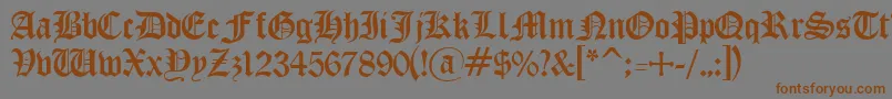 OldenglishRegular Font – Brown Fonts on Gray Background