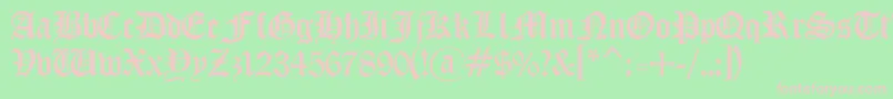 OldenglishRegular Font – Pink Fonts on Green Background