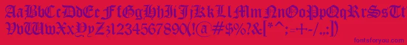 OldenglishRegular Font – Purple Fonts on Red Background